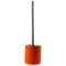 Toilet Brush Holder, Orange Steel, Free Standing, Round